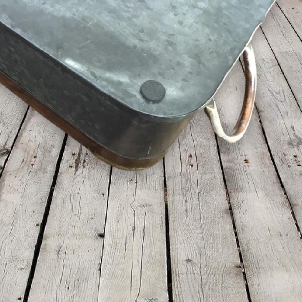 Farmhouse Galvanized Tray Serving Coffee Bar Table Home Decor - Picture 4 of 7